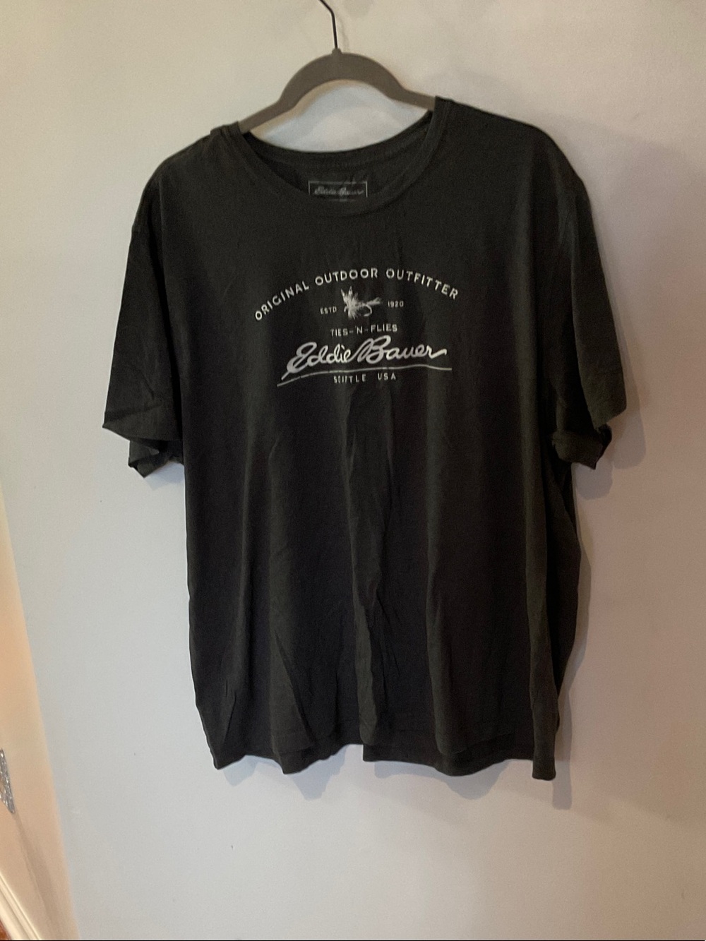Eddie Bauer Black Short-Sleeve Logo Tee